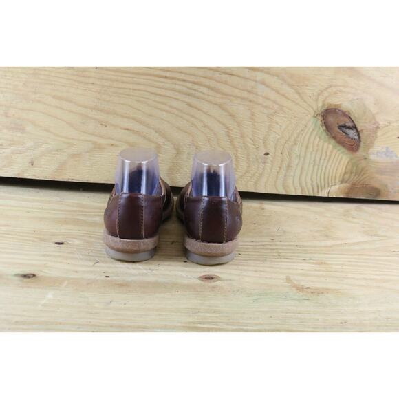 Born Shoes Women Sz 7 Tropi Brown Leather 38 Slip On Loafers Flats - Picture 3 of 7